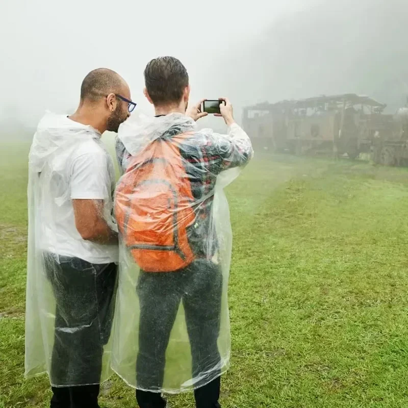 Emergency Poncho Rain - 5/10 unidades de poncho de chuva